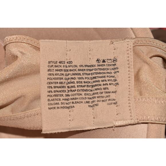 BALI NEW $42 One Smooth U Balconette Underwire bra Nude 42D - Picture 3 of 3